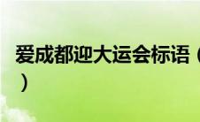 爱成都迎大运会标语（爱成都迎大运宣传标语）
