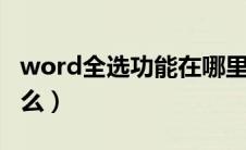 word全选功能在哪里（word全选是ctrl加什么）
