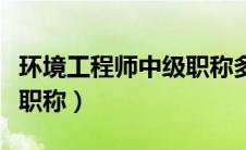 环境工程师中级职称多少钱（环境工程师中级职称）