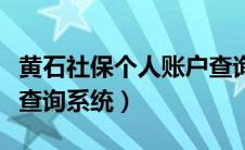 黄石社保个人账户查询官网（黄石市社保个人查询系统）