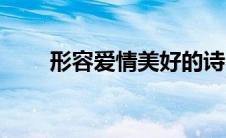 形容爱情美好的诗句（美好的诗句）