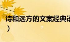 诗和远方的文案经典语录（诗和远方唯美句子）
