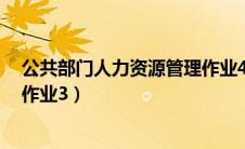 公共部门人力资源管理作业4答案（公共部门人力资源管理作业3）