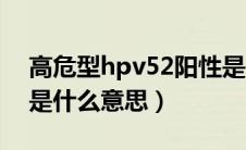高危型hpv52阳性是什么意思（hpv52阳性是什么意思）