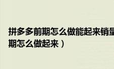拼多多前期怎么做能起来销量必择二哥网络科技（拼多多前期怎么做起来）