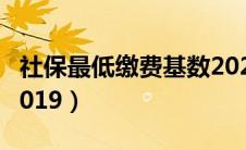 社保最低缴费基数2024（社保最低缴费基数2019）