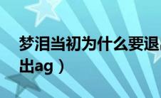 梦泪当初为什么要退出ag（梦泪为什么被踢出ag）