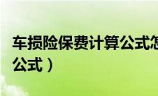车损险保费计算公式怎么算（车损险保费计算公式）