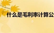 什么是毛利率计算公式（什么是毛利率）