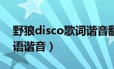 野狼disco歌词谐音翻译（野狼disco歌词粤语谐音）