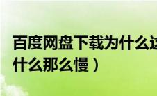 百度网盘下载为什么这么慢（百度网盘下载为什么那么慢）