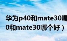 华为p40和mate30哪个好二手值钱（华为p40和mate30哪个好）