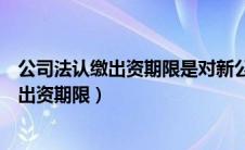 公司法认缴出资期限是对新公司还是旧公司（新公司法认缴出资期限）