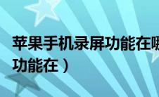 苹果手机录屏功能在哪里关闭（苹果手机录屏功能在）