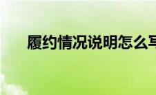 履约情况说明怎么写（履约情况说明）