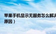 苹果手机显示无服务怎么解决（苹果手机显示无服务是什么原因）