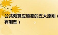 公共预算应遵循的五大原则（公共预算编制必须遵循的原则有哪些）