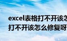 excel表格打不开该怎么修复呀（Excel表格打不开该怎么修复呀）