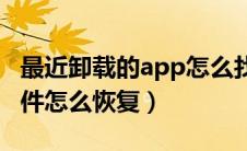 最近卸载的app怎么找回来（电脑上卸载的软件怎么恢复）