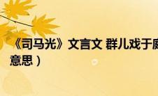 《司马光》文言文 群儿戏于庭（司马光的群儿戏于庭是什么意思）