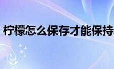 柠檬怎么保存才能保持新鲜（柠檬怎么保存）