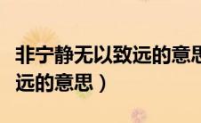 非宁静无以致远的意思和造句（非宁静无以致远的意思）