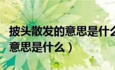 披头散发的意思是什么标准答案（披头散发的意思是什么）