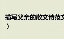 描写父亲的散文诗范文（关于写父亲的散文诗）