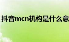 抖音mcn机构是什么意思（机构是什么意思）