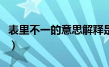 表里不一的意思解释是什么（表里不一的意思）