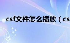 csf文件怎么播放（csf文件用什么播放器）