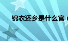 锦衣还乡是什么官（锦衣还乡的意思）
