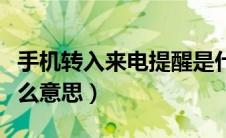 手机转入来电提醒是什么意思（来电提醒是什么意思）