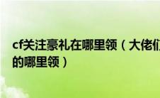cf关注豪礼在哪里领（大佬们看看穿越火线关注豪礼在官网的哪里领）