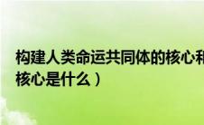 构建人类命运共同体的核心和要求（构建人类命运共同体的核心是什么）