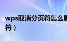 wps取消分页符怎么删除（wps如何取消分页符）
