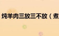 炖羊肉三放三不放（煮羊肉最香的香料配方）
