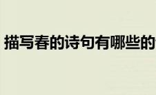 描写春的诗句有哪些的诗句（描写春的诗句）