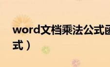 word文档乘法公式函数（word文档乘法公式）