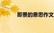 即景的意思作文（即景的意思）
