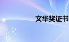 文华奖证书（文华奖）