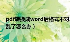 pdf转换成word后格式不对怎么办（pdf转成word后格式乱了怎么办）