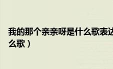 我的那个亲亲呀是什么歌表达的意思（我的那个亲亲呀是什么歌）