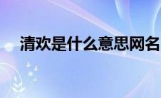 清欢是什么意思网名（清欢是什么意思）