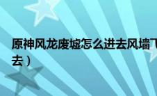 原神风龙废墟怎么进去风墙飞不进去（原神风龙废墟怎么进去）
