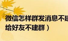 微信怎样群发消息不建群（微信怎么群发消息给好友不建群）
