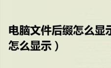 电脑文件后缀怎么显示不出来（电脑文件后缀怎么显示）