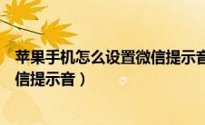 苹果手机怎么设置微信提示音为震动（苹果手机怎么设置微信提示音）