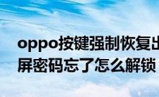 oppo按键强制恢复出厂设置（oppo手机锁屏密码忘了怎么解锁）