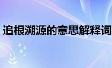 追根溯源的意思解释词语（追根溯源的意思）